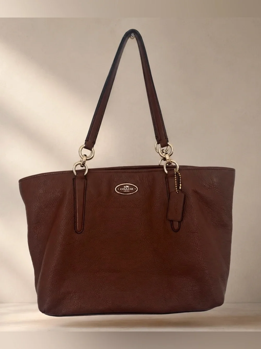 Coach Brown Pebbled Leather Large Tote